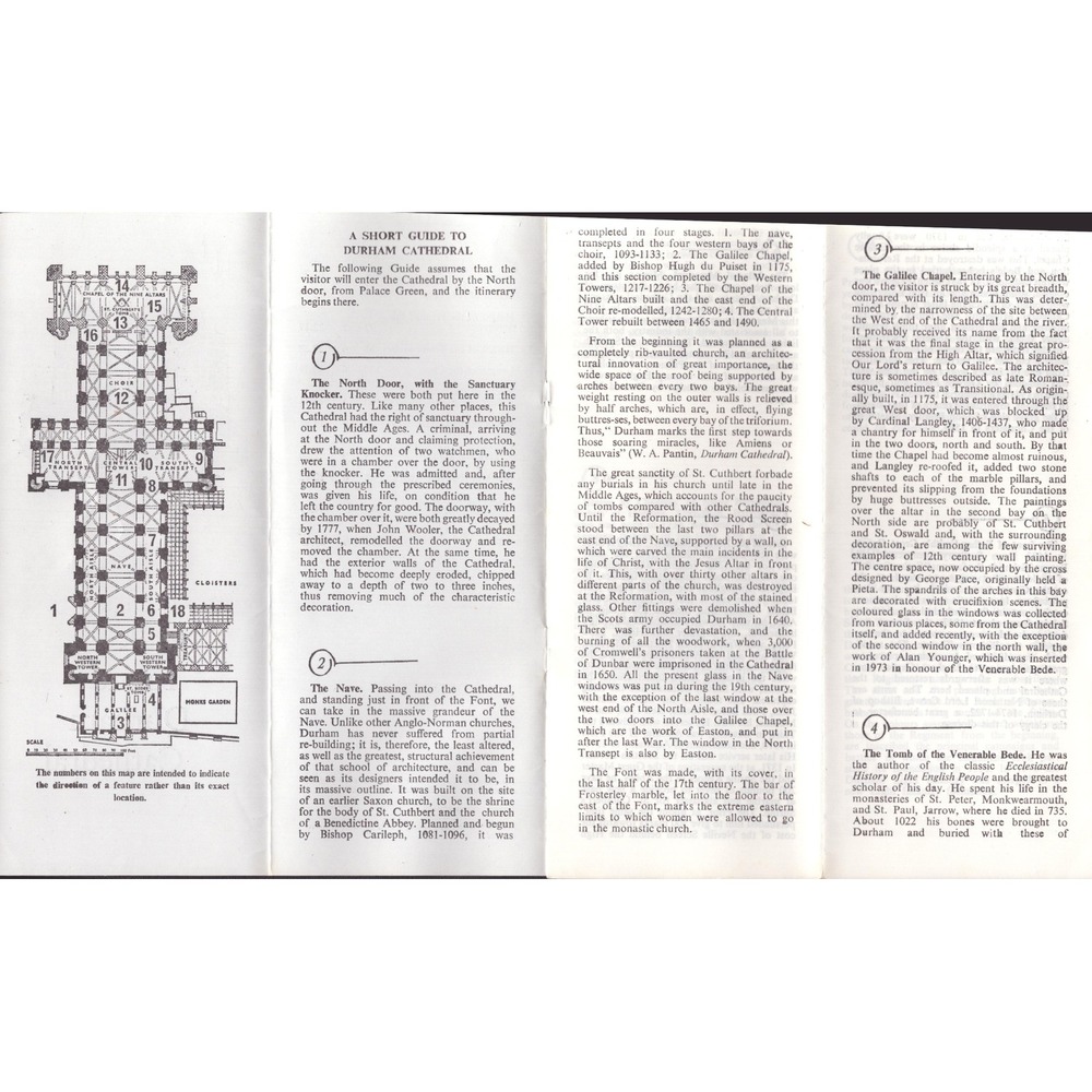 Vtg Durham Cathedral England Guide Booklet A Walk Round Norman Architecture Tour - Picture 3 of 3